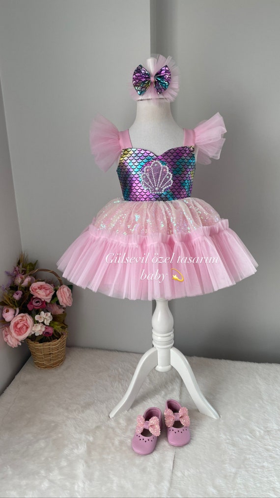 Costume de sirene. robe de sirene occasion speciale de robe de fille de bebe robe de premier anniversaire robe de partie de fille de bebe robe d Ariel Etsy France