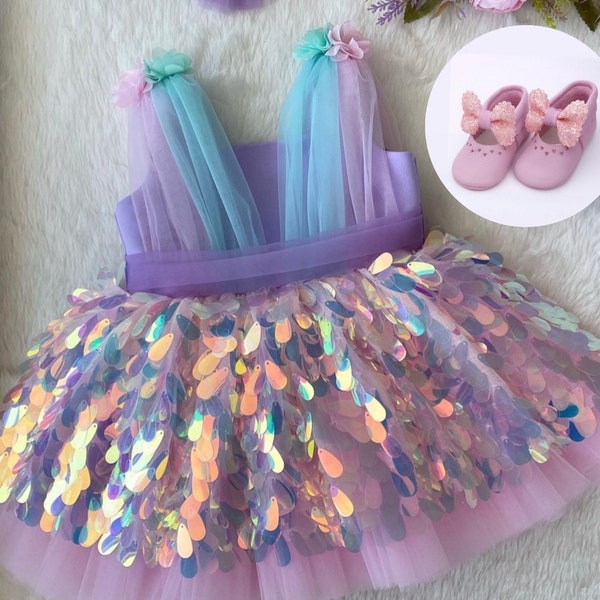 Mermaid Dresses mermaid costume Ariel dress mermaid dress Baby Girl Dress Special Occasion, First Birthday Dress, Ariel Dress,