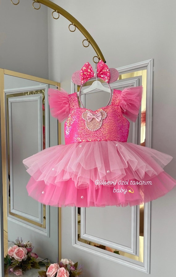 Handmade Hot Pink Minnie Mouse Tulle Dress: Costume Photo Shoot