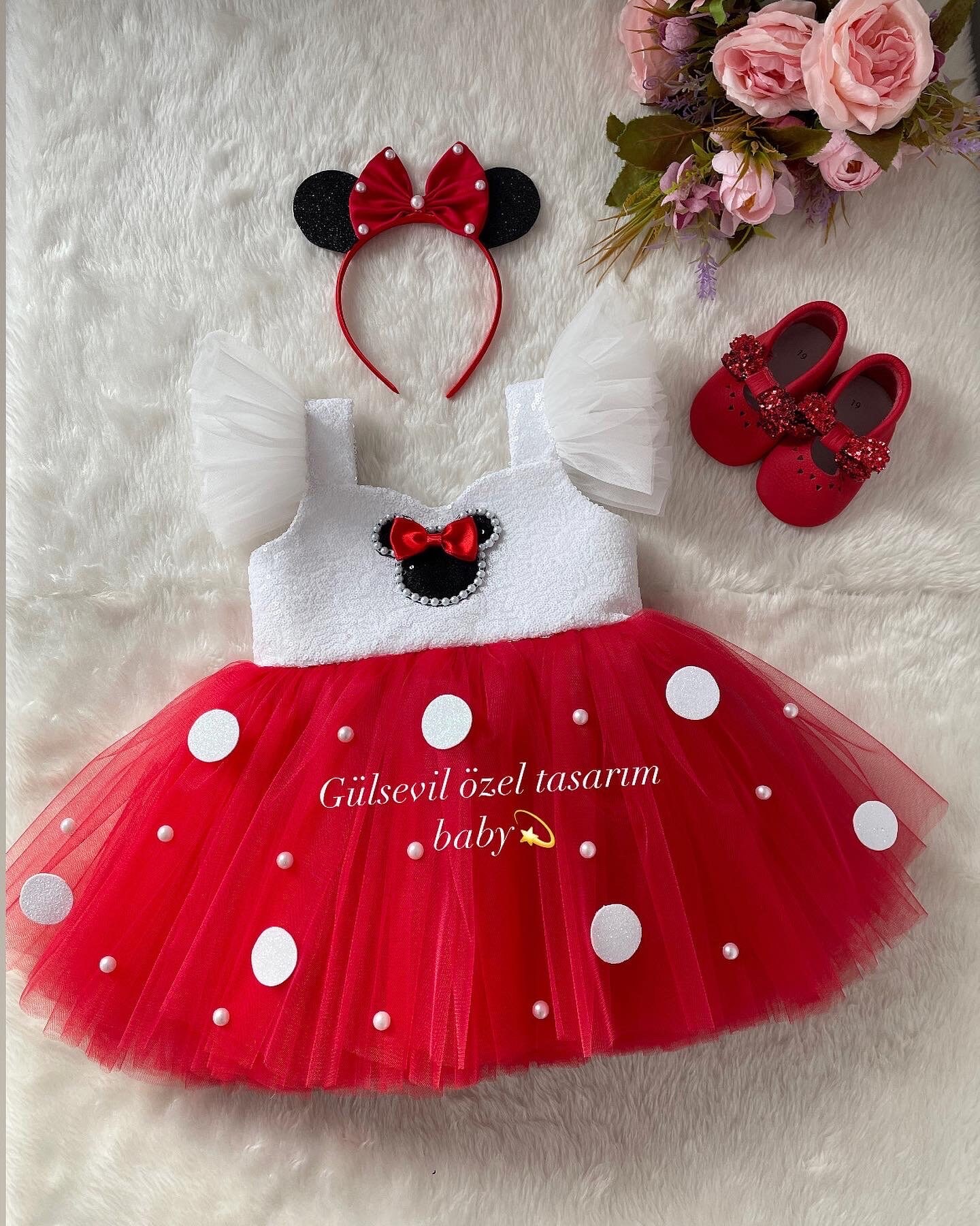 minnie mouse red tutu dress Minnie Mouse Disney Red Heart Love Tutu Dress Size XL 14-16 Bow Tulle Skirt NWT