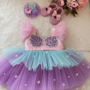mermaid costume.mermaid dress ,Baby Girl Dress Special Occasion, First Birthday Dress, Baby Girl Party Dress,Ariel