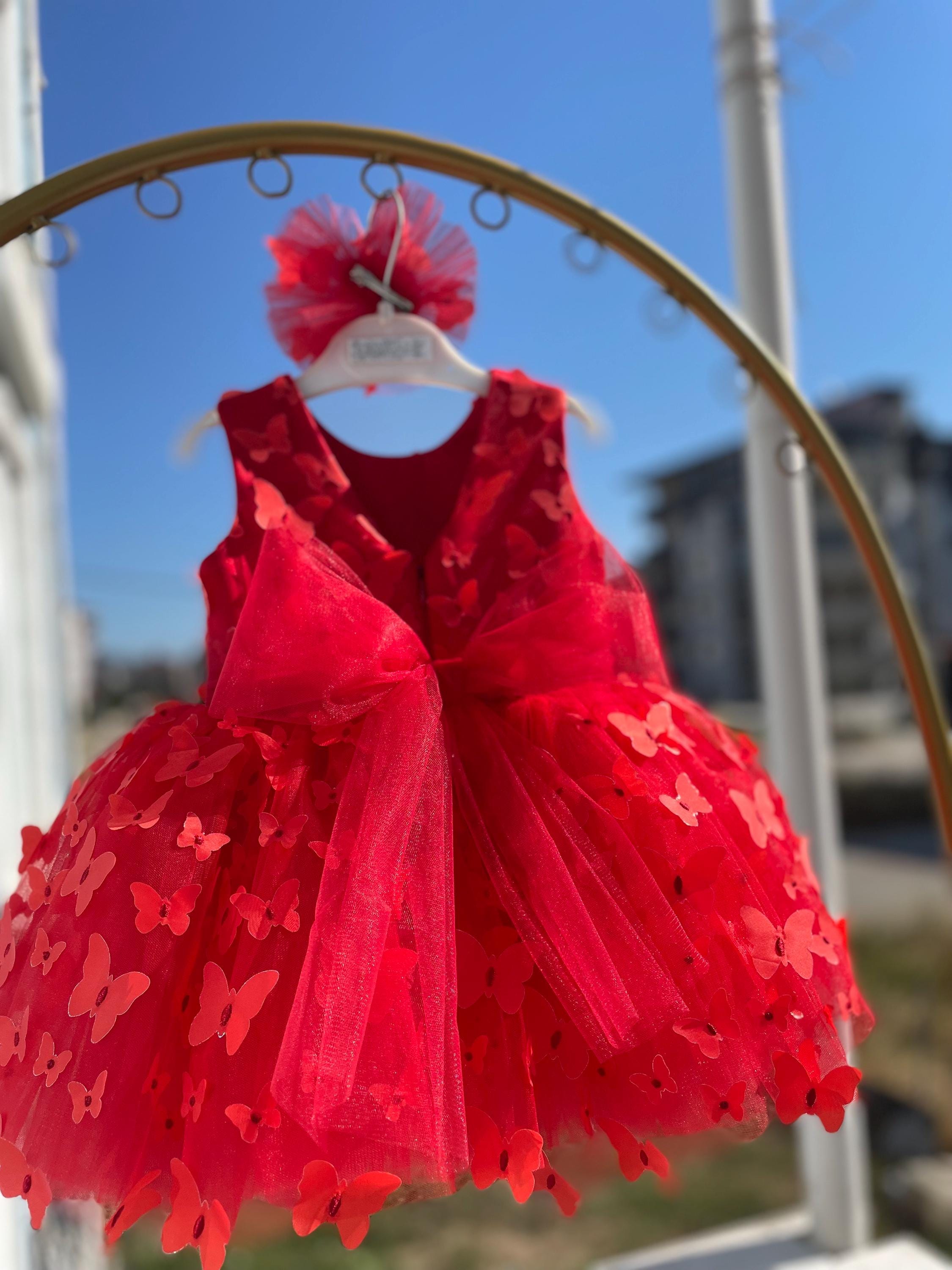 open lace back dress Straps V-Neck Red A-Line Ruffle Layered Prom Dress  FancyVestido