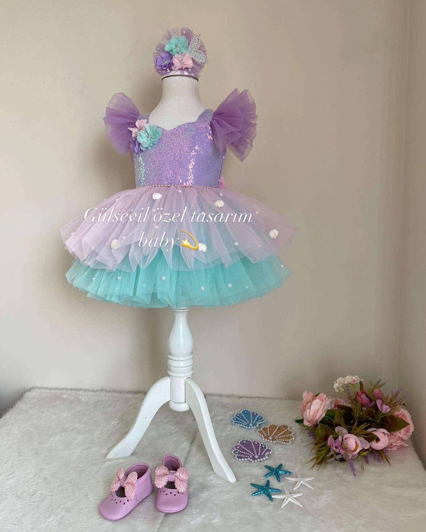 knee length dresses for ladies Ariel mermaid dress – MyBabyByMerry main image 1