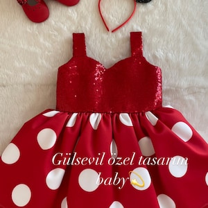Minni mause dress,Minnie Mouse costume, Red Dress,Red Minnie Mouse dress,Minnie Mouse costume,1stbirthday costume,Photoshoot Costume,easter