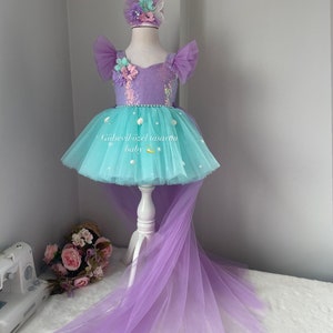 Mermaid Dress , mermaid costume Ariel dress mermaid dress Baby Girl Dress Special Occasion, First Birthday Dress,