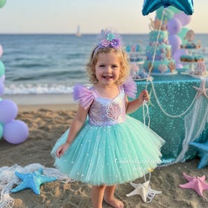 Vestido de sirena para bebé: disfraz de fiesta para ocasiones especiales con diadema