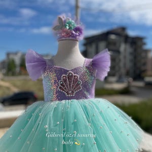 Costume de sirène. Robe de sirène, robe de bébé fille pour une occasion spéciale, robe de premier anniversaire, robe de soirée de bébé fille, robe Ariel