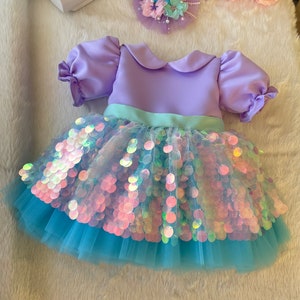 mermaid costume.mermaid dressBaby Girl Dress Special Occasion, First Birthday Dress, Baby Girl Party Dress,Ariel Dress