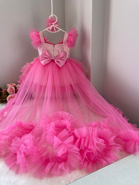 KBKYBUYZ Princess Dress Toddler Girls Net Yarn Embroidery Flowers Mesh  Bowknot Birthday Party Gown Long Dresses Baby Girl Dresses For Photoshoot  On Sale - Walmart.com