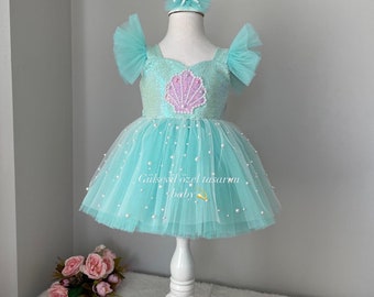 mermaid costume.mermaid dress ,Baby Girl Dress Special Occasion, First Birthday Dress, Baby Girl Party Dress,Ariel dress