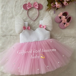 Pink and White Minni mause dress,Minnie Mouse costume/White minnie mouse,pink Minnie Mouse costume,birthday costume