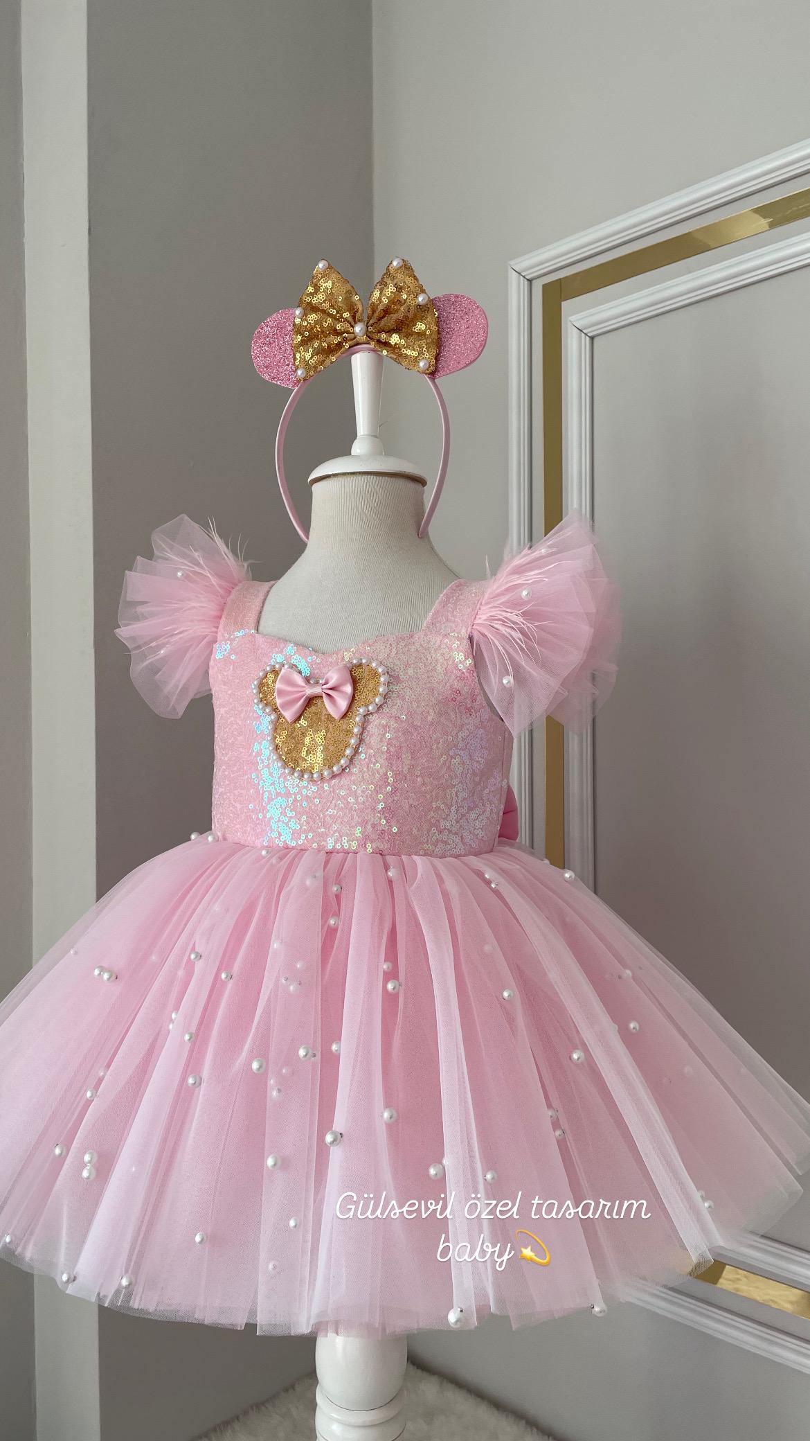 Handmade Pink Minnie Mouse Tulle Dress: Birthday Costume
