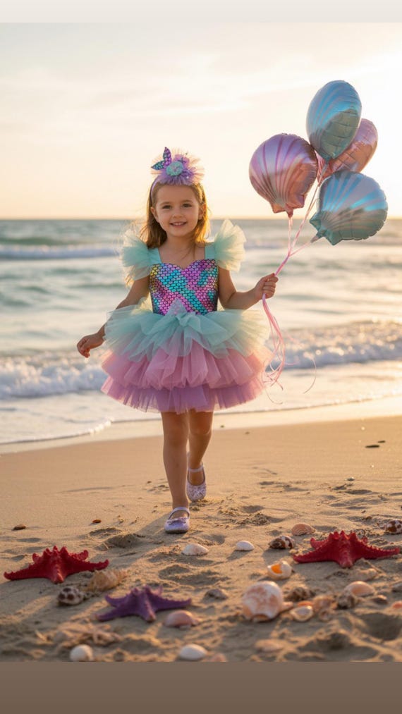 mermaid dress for baby girl Mermaid sequin dress emerald MyBabyByMerry