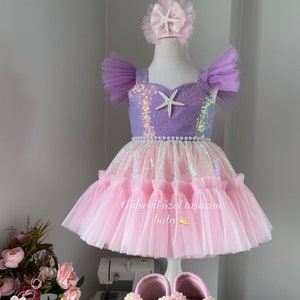 mermaid costume.mermaid dress ,Baby Girl Dress Special Occasion, First Birthday Dress, Baby Girl Party Dress,Ariel dress,baby Shoes