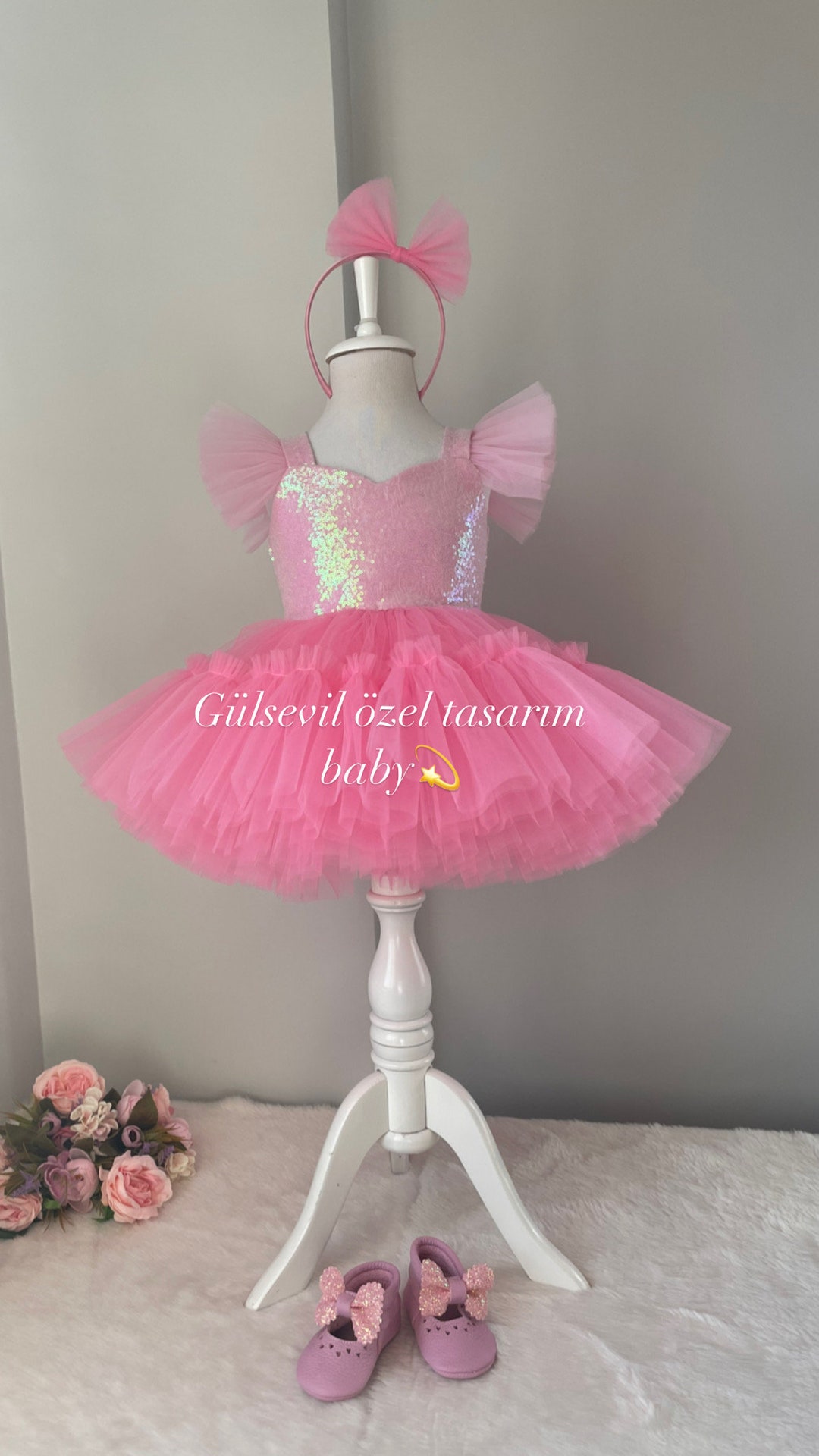 Hot Pink Toddler Girl Party Dress main image 1