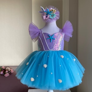 Mermaid Dresses, mermaid costume, mermaid dress ,Baby Girl Dress Special Occasion, First Birthday Dress, Baby Girl Party Dress,Ariel dress