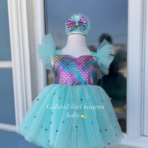mermaid costume.mermaid dress ,Baby Girl Dress Special Occasion, First Birthday Dress, Baby Girl Party Dress,Ariel dress,pearl mermaid dress