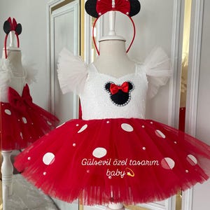 Minni mause dress,Minnie Mouse costume, Red Dress,Red Minnie Mouse dress,Minnie Mouse costume,1stbirthday costume,Photoshoot Costume,easter