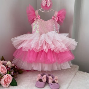 Hot Pink Dress, Hot Pink Baby Dress,tail Tutu Dress, Baby Girl Dress ...