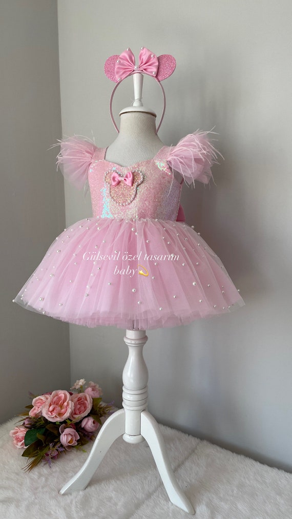 Pink Minnie Mouse Dress Birthday Outfit Vestido De Minnie Rosa Con