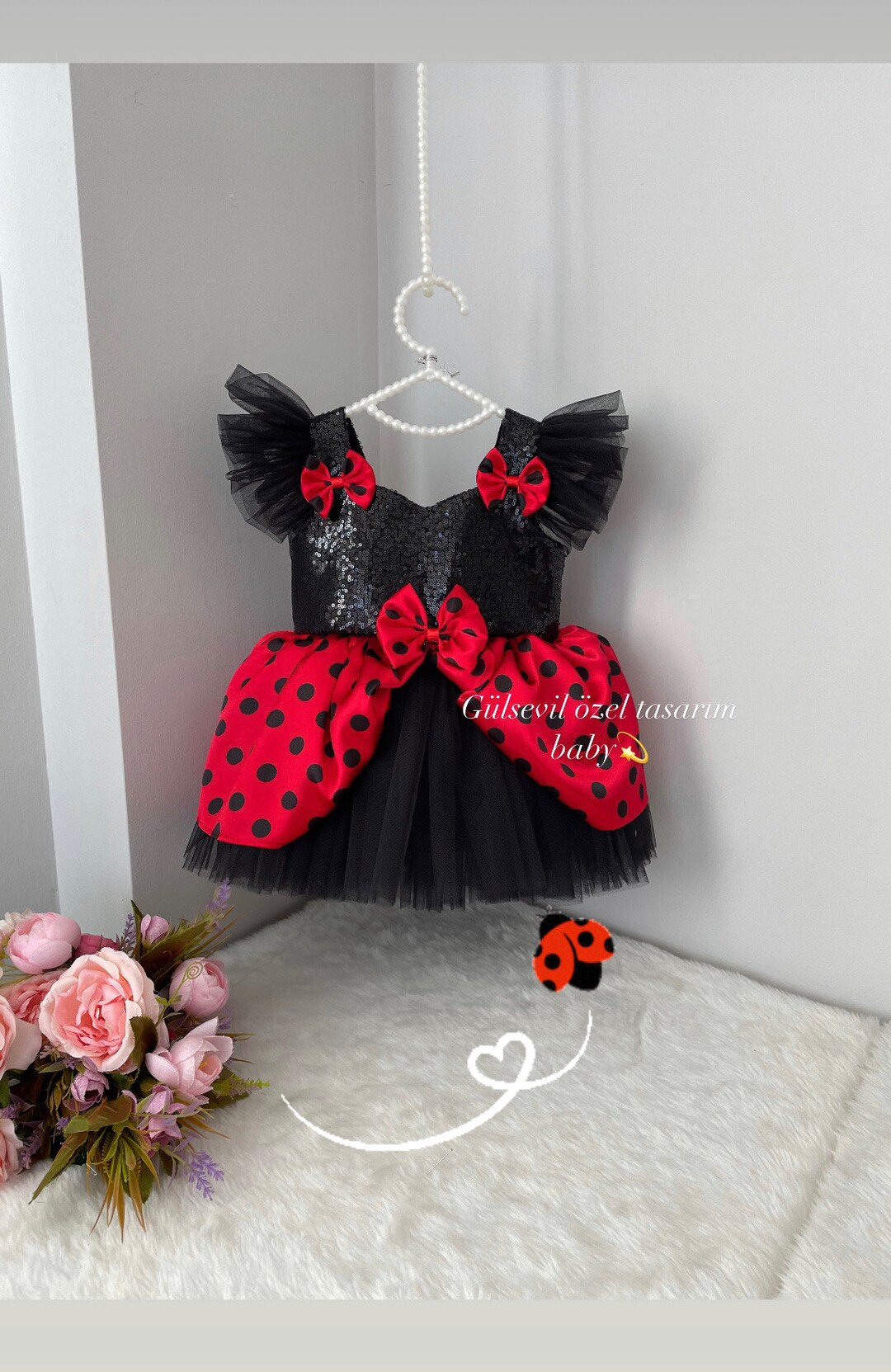 ladybug first birthday dress Custom Toddler Green Cave Cutie Dress