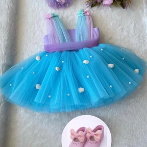 Mermaid Dresses mermaid costume mermaid dress Baby Girl Dress Special Occasion, First Birthday Dress, Ariel Dress,