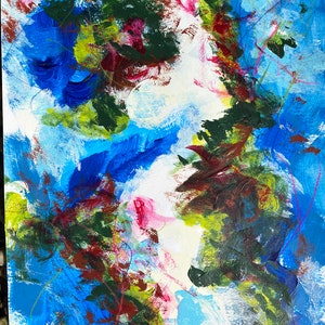 Abstract Blue Series, Acrylic on Paper, Series of Six - Original - Acrylic Painting