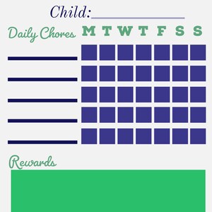 Printable Blue Chore Chart Letter Size