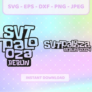 Diecisiete logotipos de SVT SVTPALOOZA Berlin set kpop svg / png, jpg, eps, dxf / SVT Lollapalooza, archivos cricut para camisetas, bolsos de mano, calcomanías