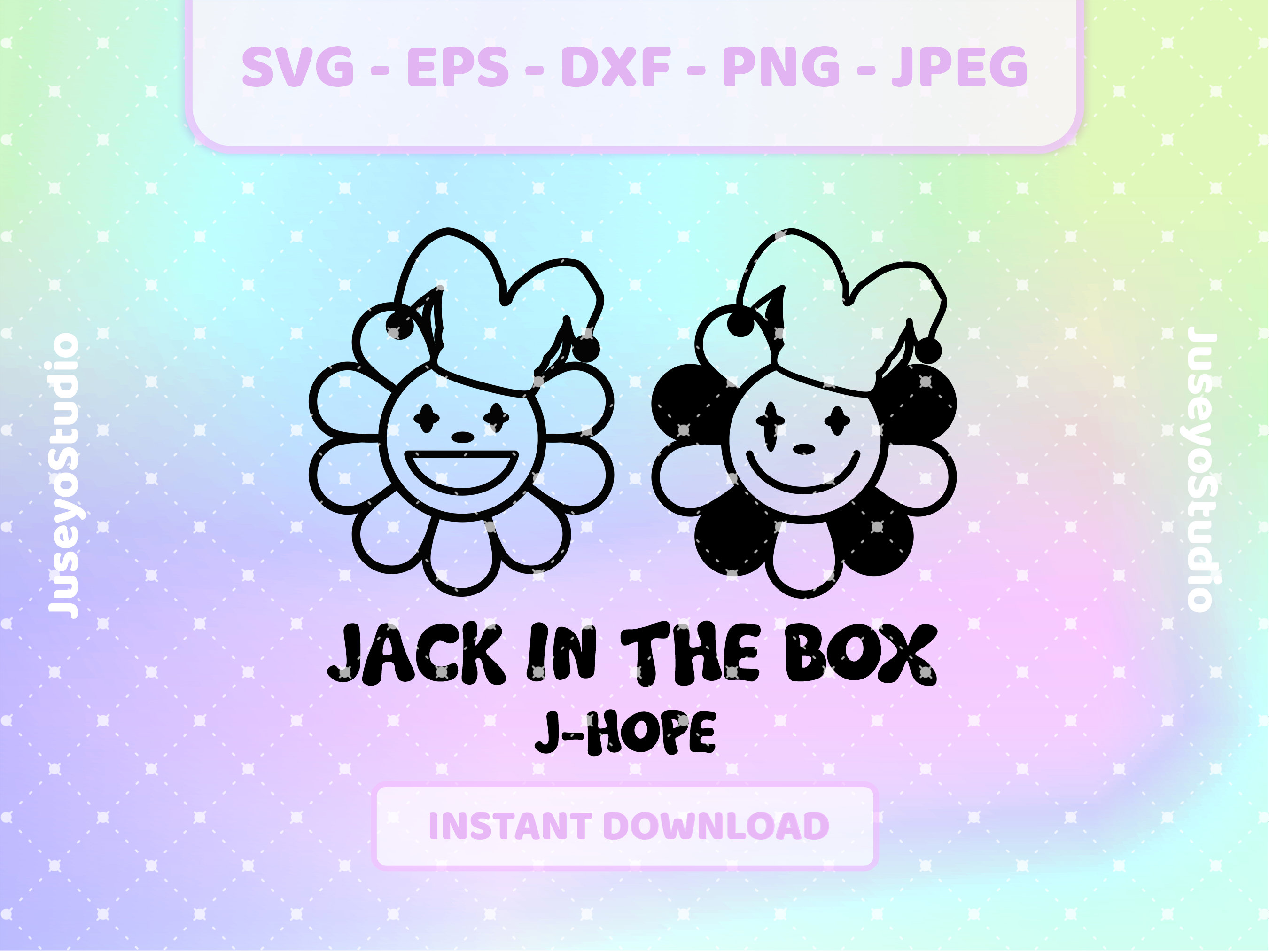 Hobicore Jack in the Box Flowers BTS Kpop Svg | Png, Jpg Hobicore Jack in the Box Flowers BTS Kpop Svg | Png, Jpg