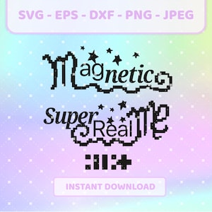 ILLIT MAGNETIC Super Real Me logo set k-pop svg / png, jpg, eps, dxf / ILLIT vector, archivos cricut para camisetas, bolsos