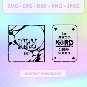 KARD Icky BM Jiwoo J.Seph Somin instellen kpop SVG | png, jpg, eps, dxf | KARD logo vector, cricut bestanden voor t-shirts, emblemen