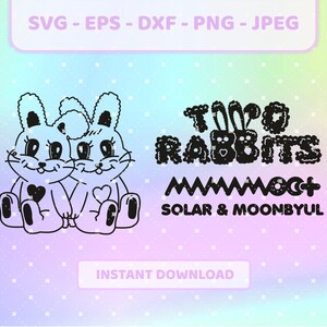 Mamamoo+ Solar Moonbyul Zwei Kaninchen Logos SET kpop svg | png, jpg, eps, dxf | Mamamoo Logos, Cricut Dateien für T-Shirts, Taschen, Aufkleber
