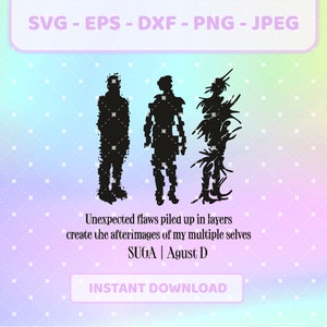 Agust D - Suga Min Yoongi Zitat k-pop svg | png, jpg, eps, dxf | D-DAY World Tour 2023 Logo Vektor, Cricut Dateien für T-Shirts, Tragetaschen
