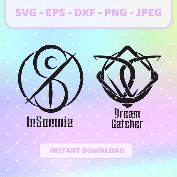 Dreamcatcher Insomnia logo k-pop svg | png, jpg, eps, dxf | JiU SuA Siyeon Handong Yoohyeon Dami Gahyeon vector, cricut files