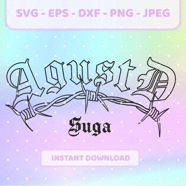 Agust D - Suga Min Yoongi k-pop svg | png, jpg, eps, dxf | D-DAY World Tour 2023 logo vector, cricut files for t-shirts, tote bags, decals