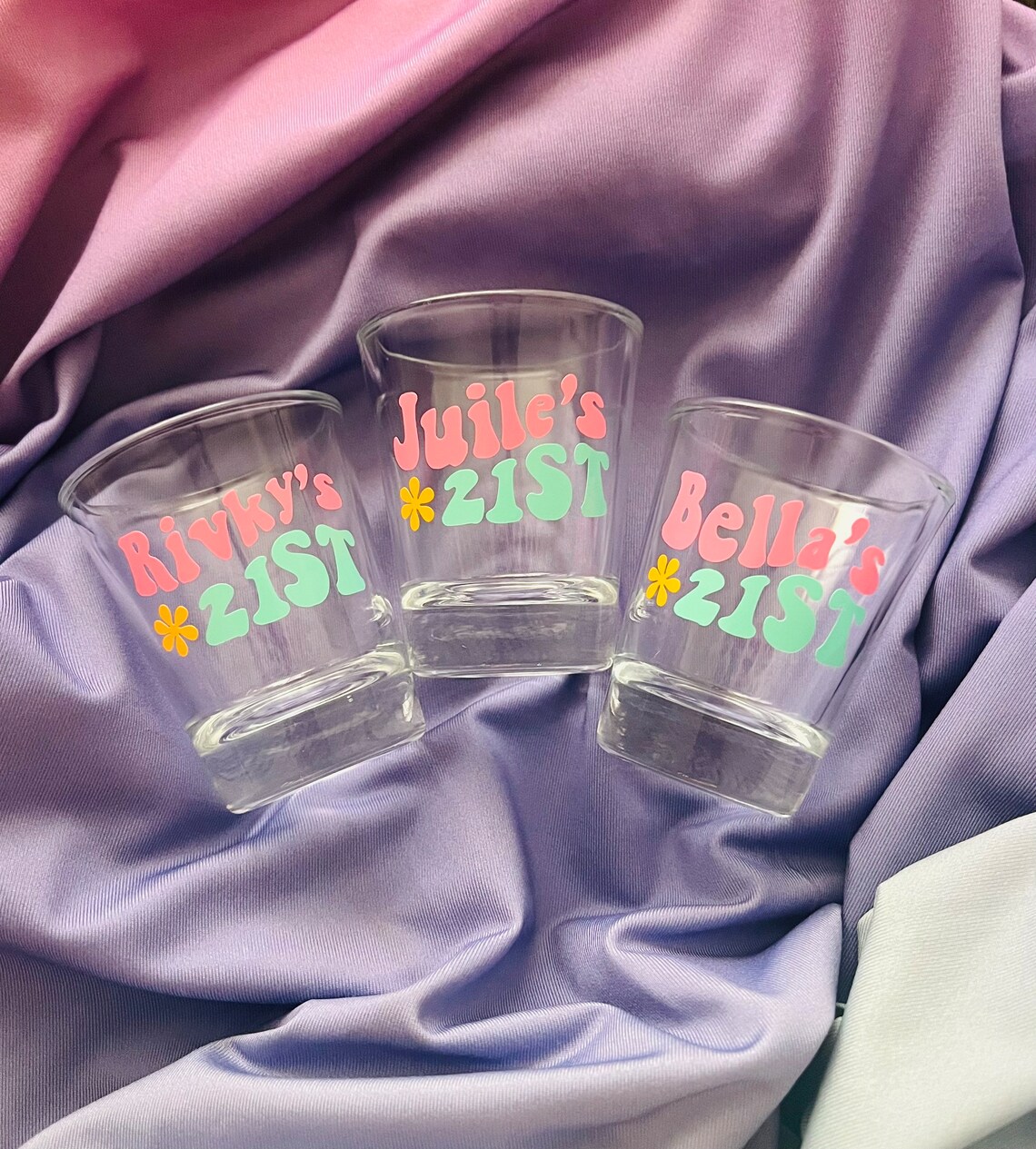 Groovy 21st Birthday Shot Glass Personalized Shot Glass Etsy
