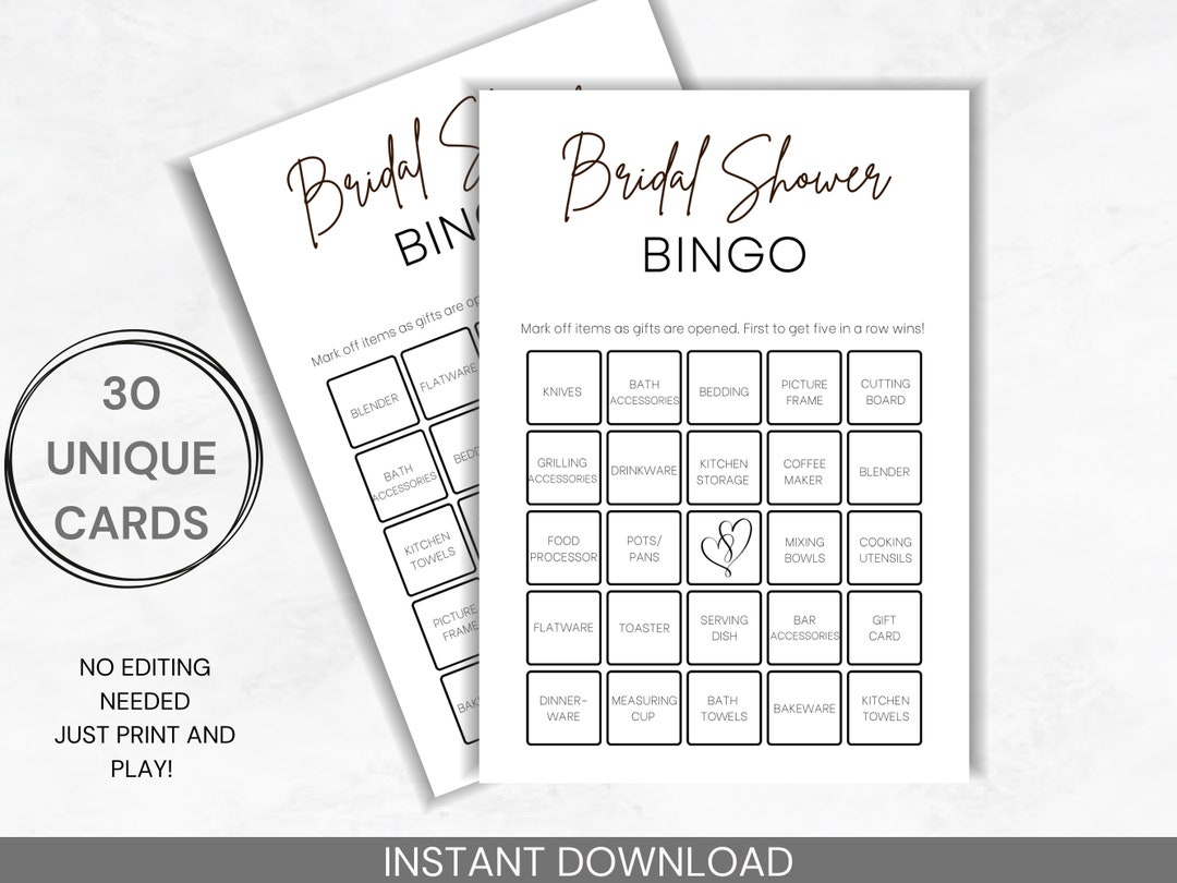 30-bridal-shower-bingo-cards-minimalist-bridal-shower-game-etsy