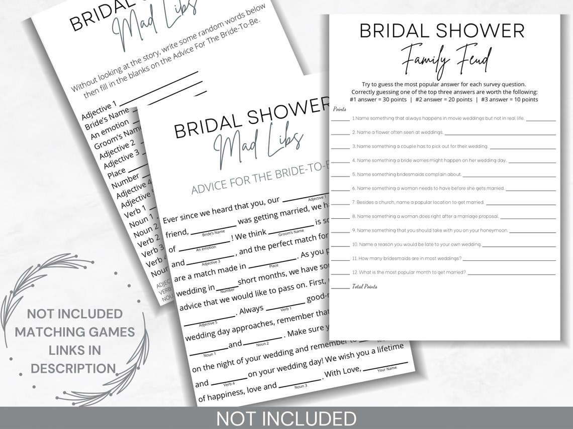 30 Bridal Shower Bingo Cards Minimalist Bridal Shower Game Etsy 30 Bridal Shower Bingo Cards Minimalist Bridal Shower Game Etsy