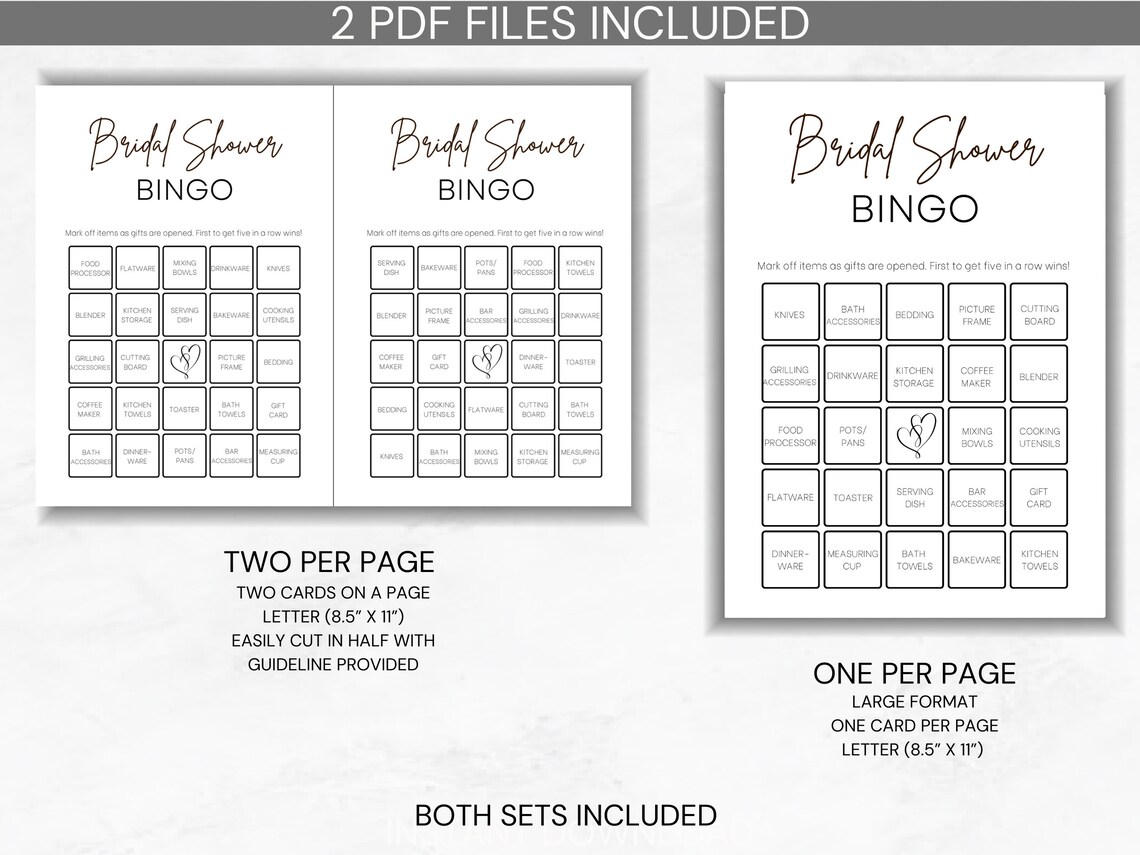 30 Bridal Shower Bingo Cards Minimalist Bridal Shower Game Etsy 30 Bridal Shower Bingo Cards Minimalist Bridal Shower Game Etsy