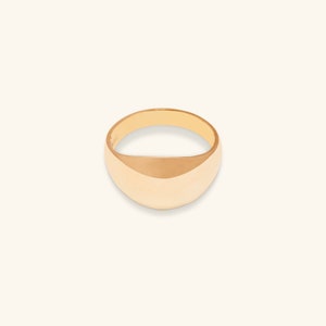 14k Gold Dome Ring / Solid Gold Dome Shaped Ring / Gold Rings for Her / Statement Ring /  Dome Band Ring / Thick Gold Ring / 14k Yellow Gold