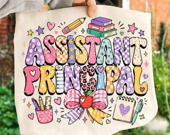 Assistente preside PNG / Design carino da studentessa / Clipart colorata per sublimazione per insegnanti e amministratori / Download immediato