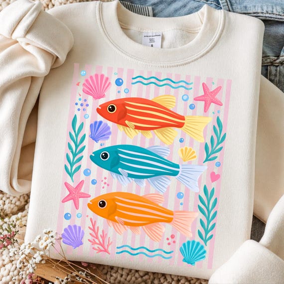Colorful Tropical Fish PNG | Cute Ocean Sea Life Design | Summer Beach Sublimation Clipart | Instant Download