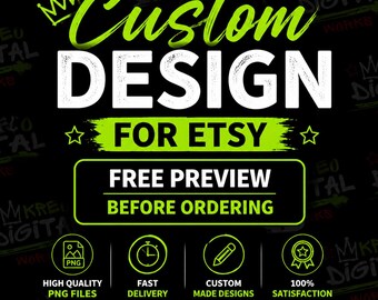 Servizio di design personalizzato / Grafica digitale personalizzata con anteprima gratuita / Grafica personalizzata per magliette, regali e stampe
