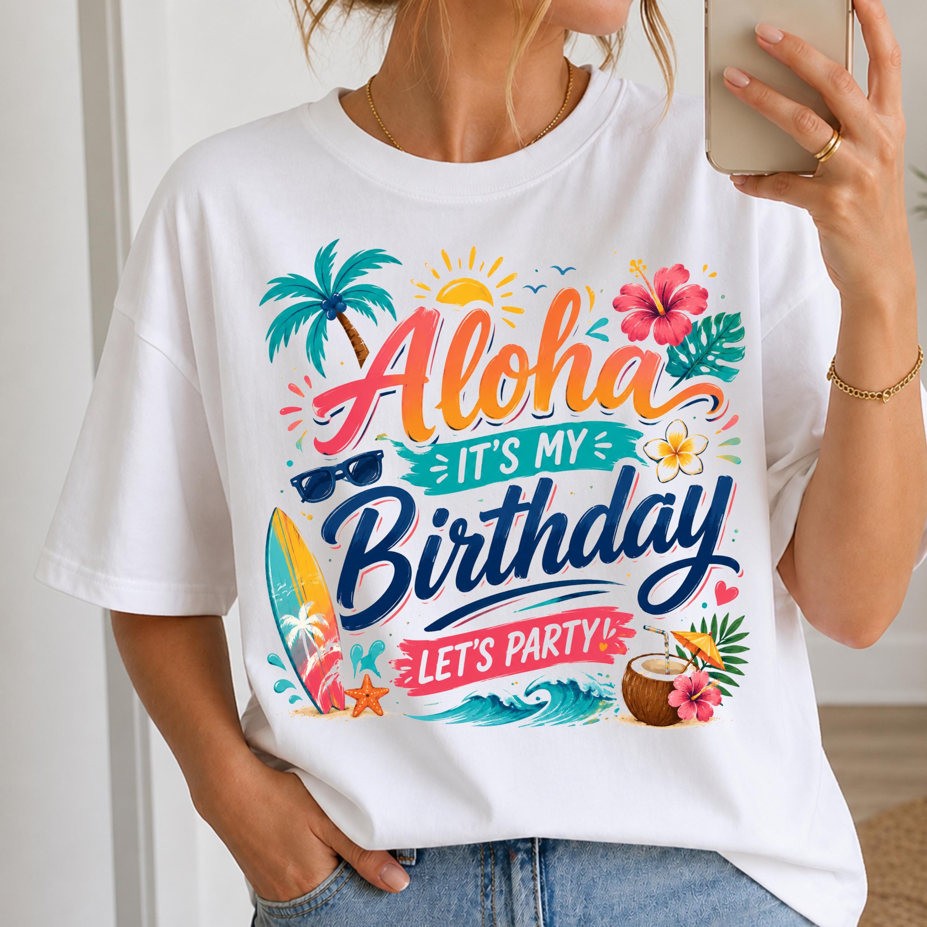 Aloha◡̈ページです Aloha Its My Birthday Svg - Etsy