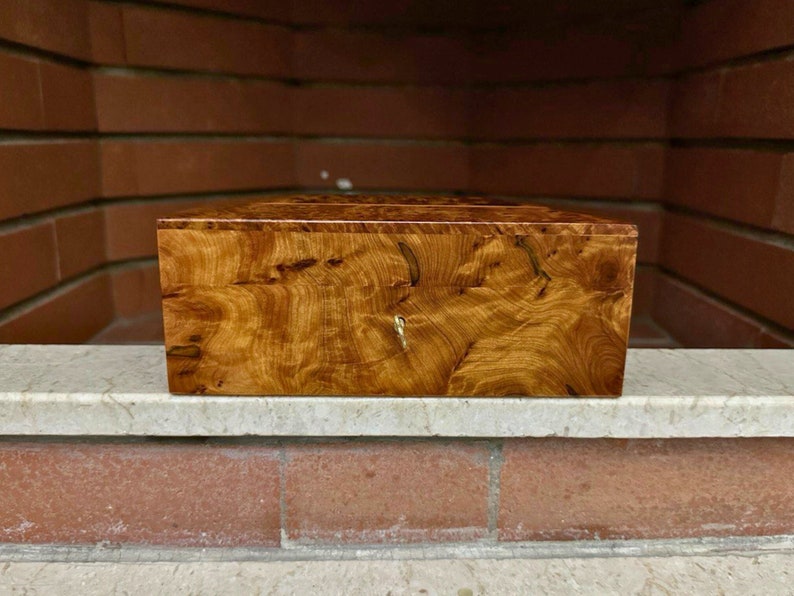 Jewelry Box Wood Burl, Handmade Jewelry Box with lock ,Moroccan Wooden Jewelry Box, Moroccan Handmade Solid Thuya wood Burl jewellry Box zdjęcie 2