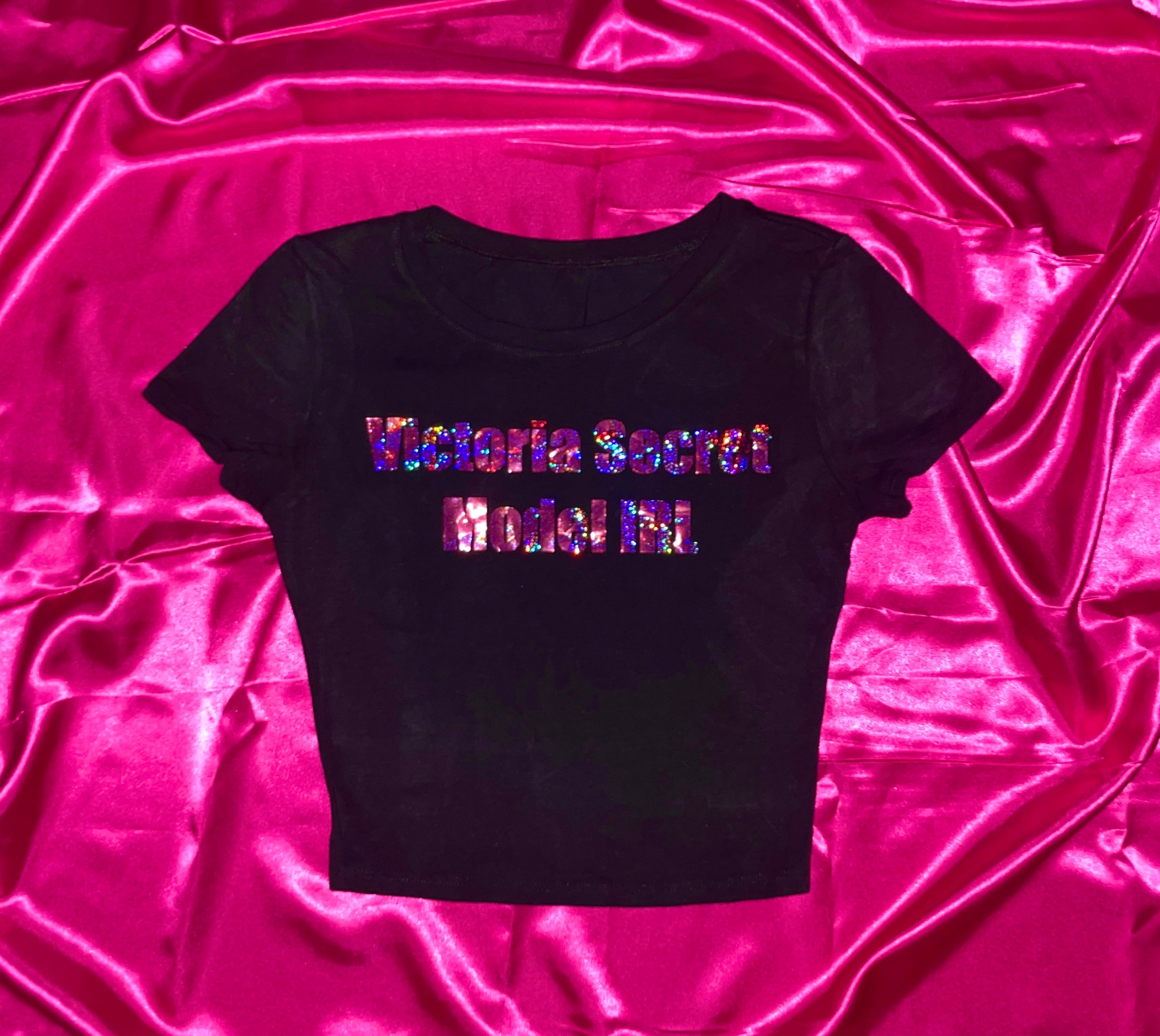 T-shirt débardeur Victorias Secret ROSE paillettes New York