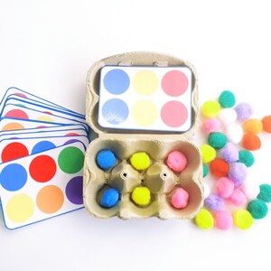 Color Activity With Pompoms and Fine Motor Skills Worksheet for ...