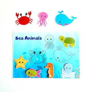 Animal Matching Game, Sea Animal Matching , Memory Game, Printable Game for Toddlers and Preschoolers, Animals Matching Worksheet, Busy Book