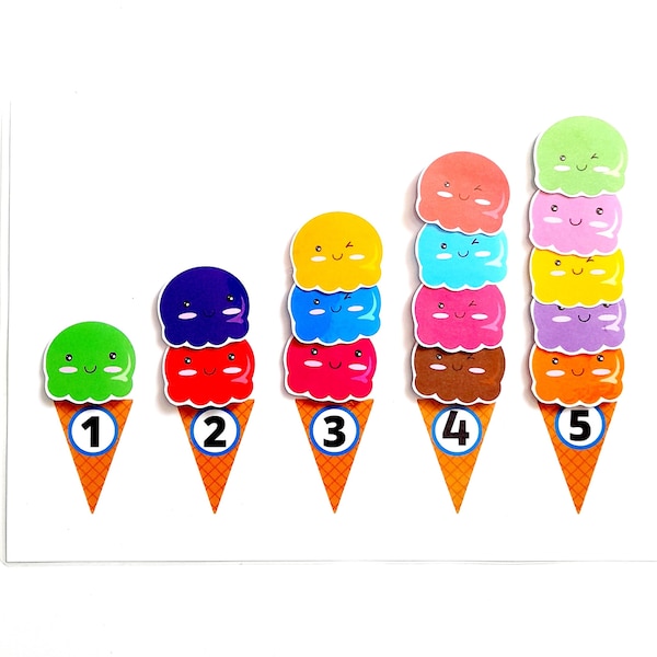 Ice cream Counting Activity and Busy Book for Toddlers